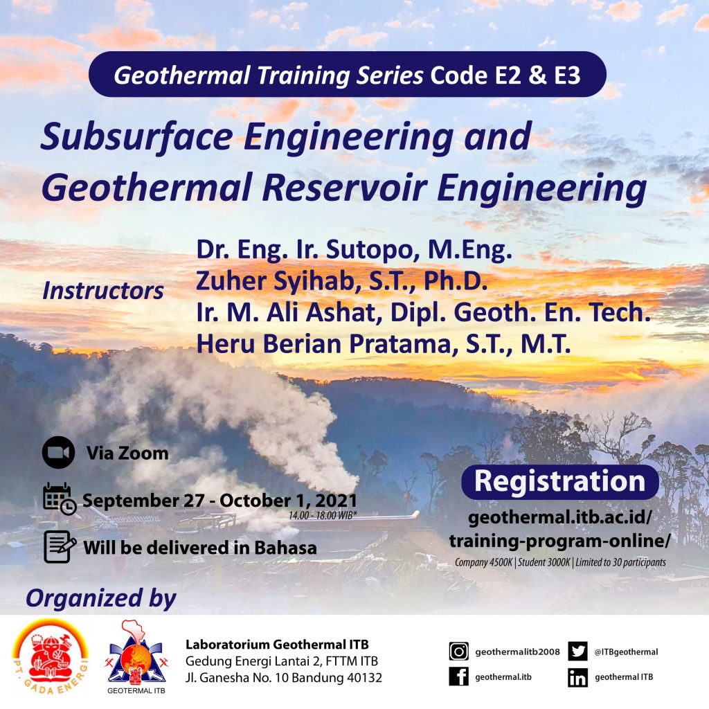 Geothermal Training Series - Subsurface Engineering and Geothermal Reservoir Engineering