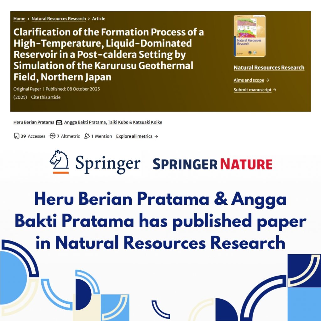 Heru Berian Pratama & Angga Bakti Pratama has Published Paper in Natural Resources Research, Springer